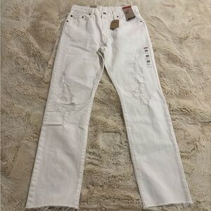 Levi's 501 Women's White Straight Leg Jeans